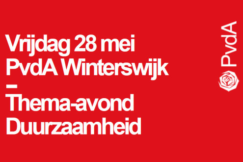 Praat mee over ons verkiezingsprogramma: Vrijdag 28 mei thema-avond duurzaamheid