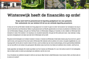 Een sluitende begroting voor onze gemeente: Investeren in de inwoners van Winterswijk